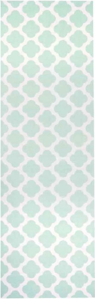 Türkiz krémszínű konyhai szőnyeg,csúszásgátló szőnyeg mintával 45x140cm