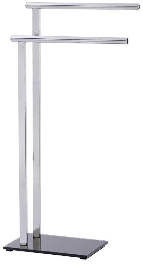 WENKO 22090100 - LAVA törölközőtartó 42x81 cm rozsdamentes acél/ezüst/fekete