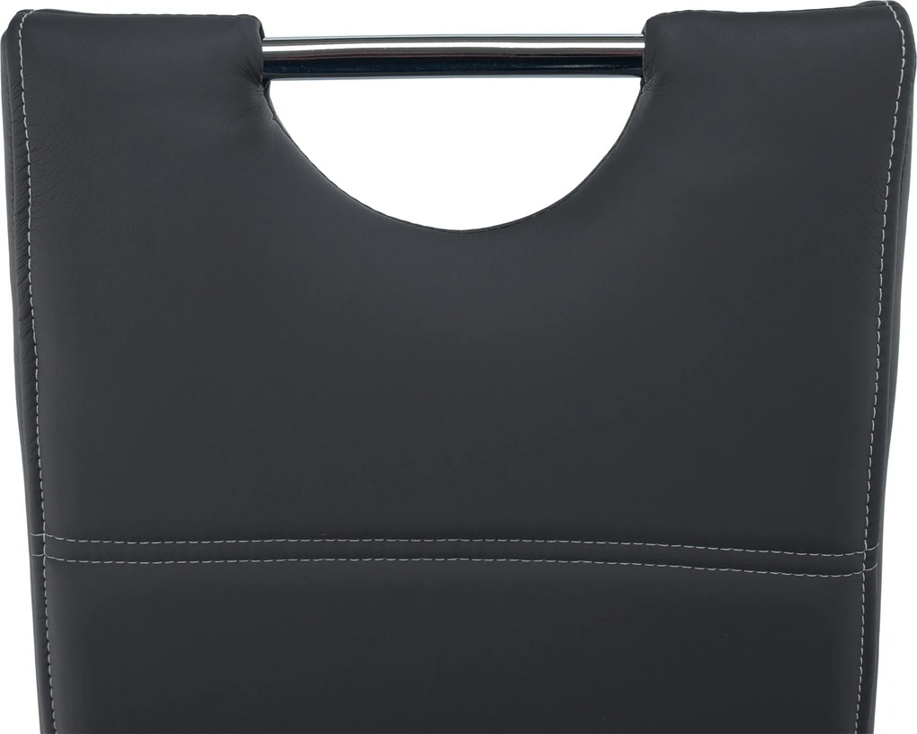 Étkezőszék, sötétszürke/világos varrat, ABIRA NEW