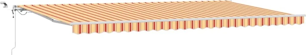 vidaXL Behúzható napellenző Sárga és narancs 600 × 300 cm