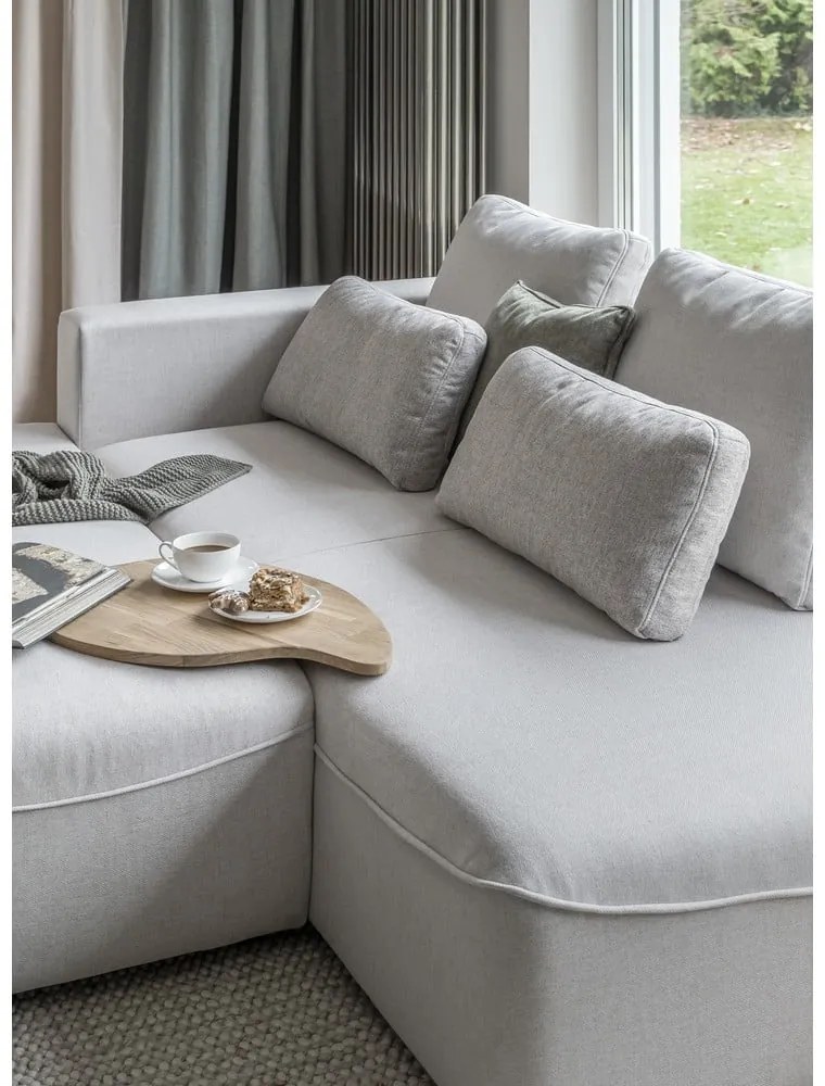 Krémszínű kinyitható sarokkanapé ("U" alakú) Homely Tommy – Miuform