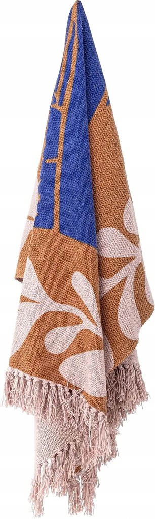 Ágytakaró Atle 160x130 cm rozsdabarna búzavirág újrahasznosított pamut