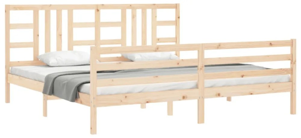 tömör fa ágykeret fejtámlával 200 x 200 cm