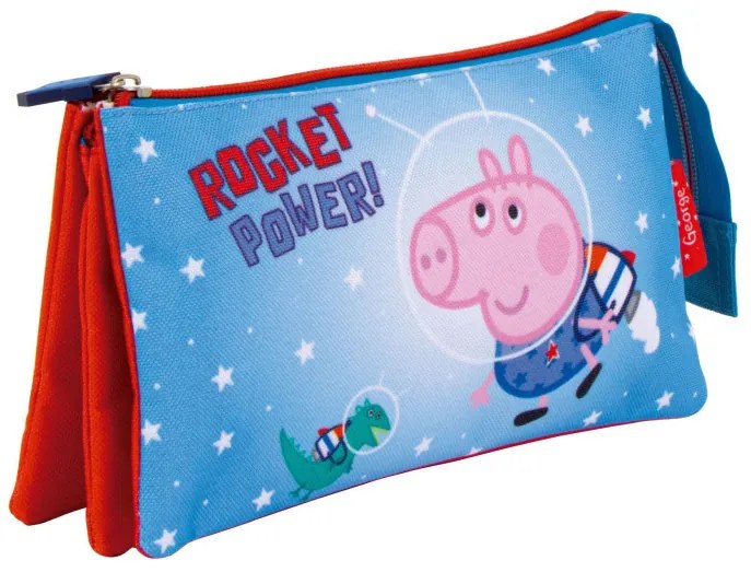 Peppa malac Rocket 3 rekeszes tolltartó 21 cm