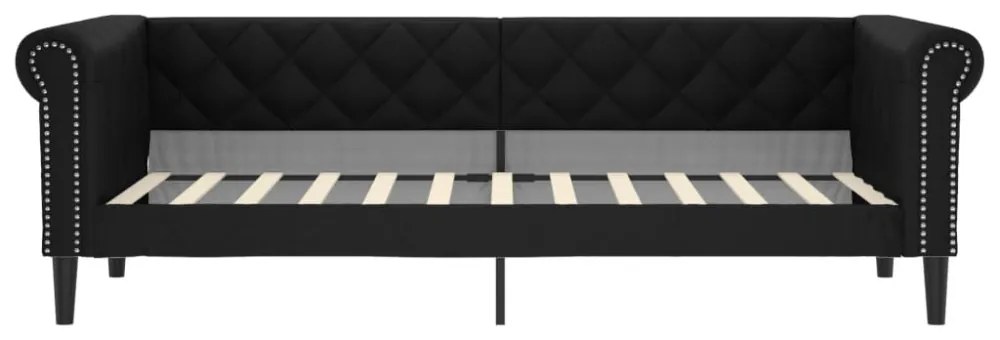 fekete műbőr heverő matraccal 90 x 200 cm