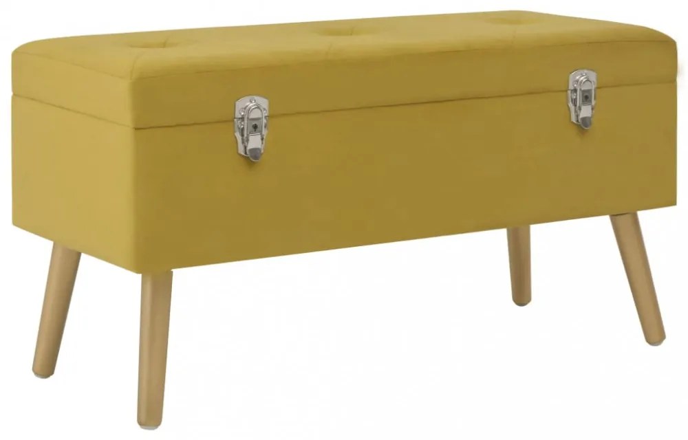 mustársárga bársonypad tárolórekesszel 80 cm