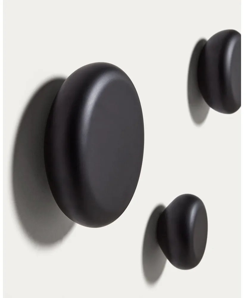 Fekete fali fa akasztó szett 3 db-os Nadue – Kave Home