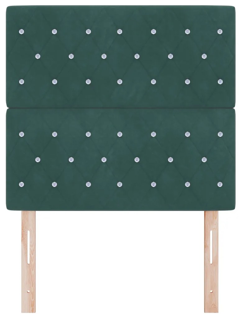 LED Háttámla Sötét Zöld 90 cm Bársony