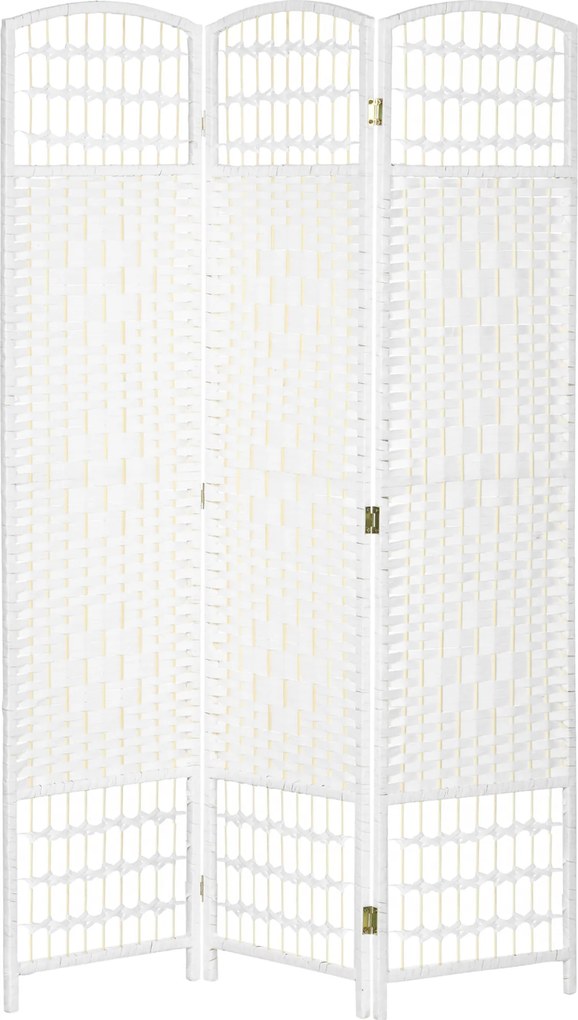 HOMCOM 3-panelas szobaelválasztó képernyő 120x170 cm hajtogatható szobaelválasztó papír zsinórral és fából készült kerettel, dekoráció hálószobába és