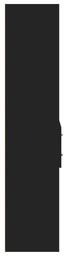 fekete szerelt fa magasszekrény 70 x 42,5 x 185 cm