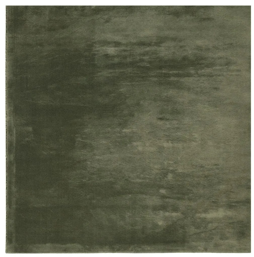 HUARTE erdőzöld rövid szálú puha és mosható szőnyeg 240x240 cm