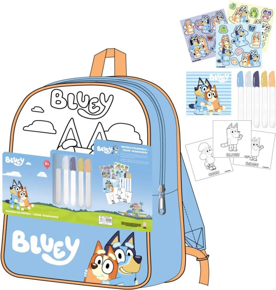 Bluey Friends színezhető hátizsák, táska 38 cm