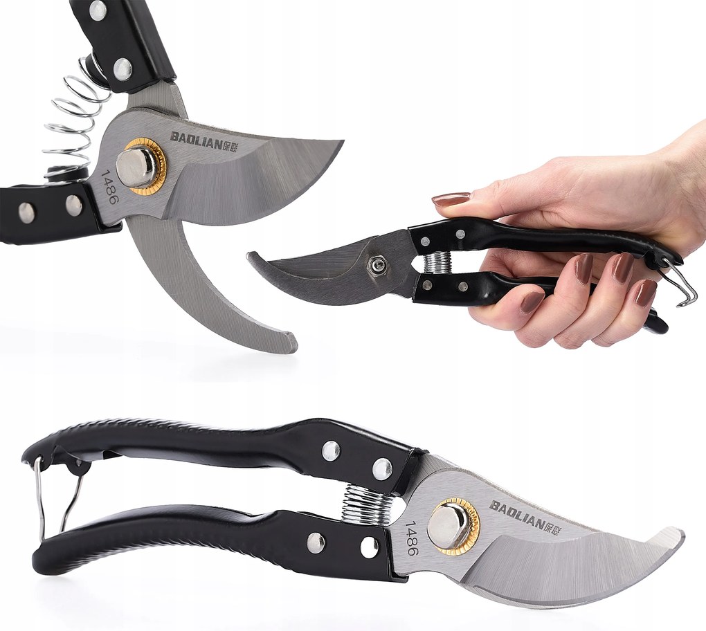 Metszőolló kézi kerti olló bokor acél Éles Erős 22mm