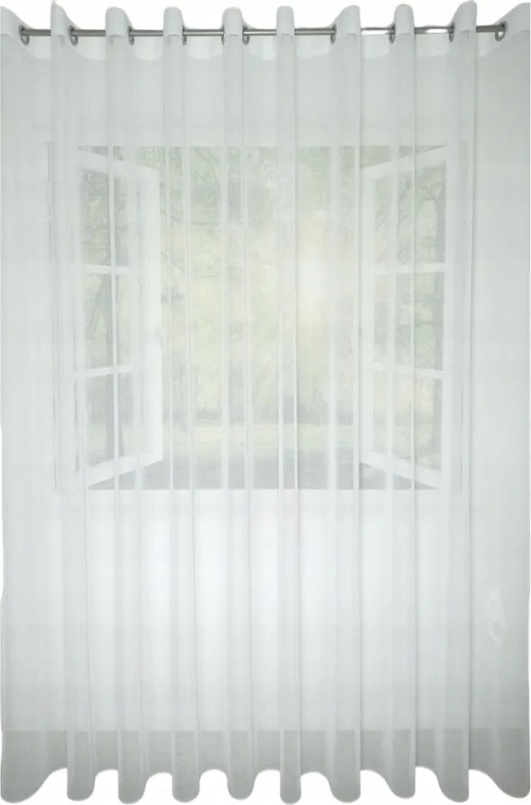 Függöny Kész Lenvászon Fehér Sable Átvezető szalag Méretre