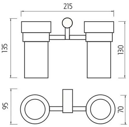NIMCO BR 11058DW-26 - Fali fogkefetartó BORMO matt üveg/fényes króm