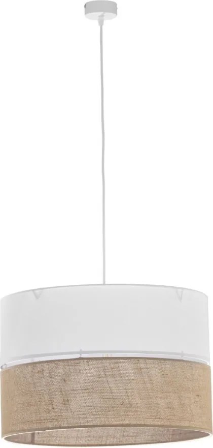 TK LIGHTING 6573 LINOBIANCO Ernyős Függesztett Lámpa Fehér, Barna E27 IP20