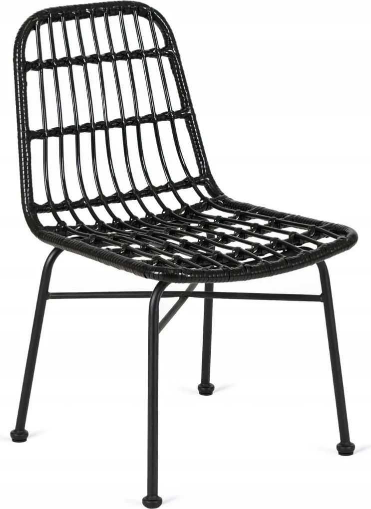 Fekete Rattan Kerti Szék Teraszra és Kertbe Waldi