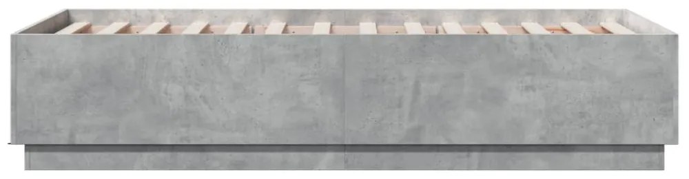 betonszürke szerelt fa ágykeret 75 x 190 cm