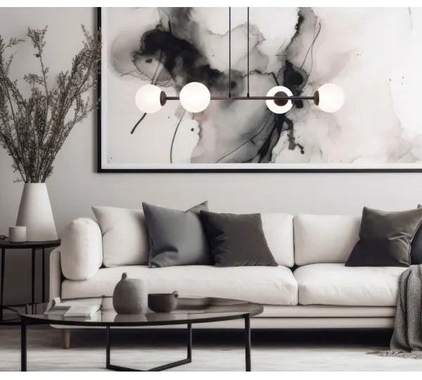 Csillár zsinóron FIRA 4xE27/60W/230V fekete