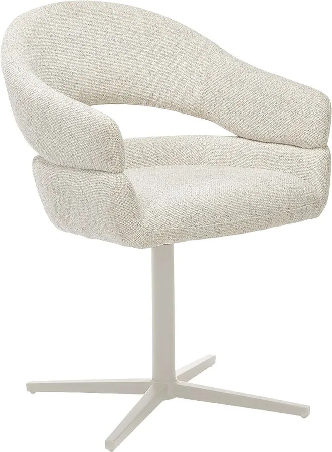 Krémszínű kárpitozott karfás étkezőfotel szett 2 db-os Dover – House Nordic