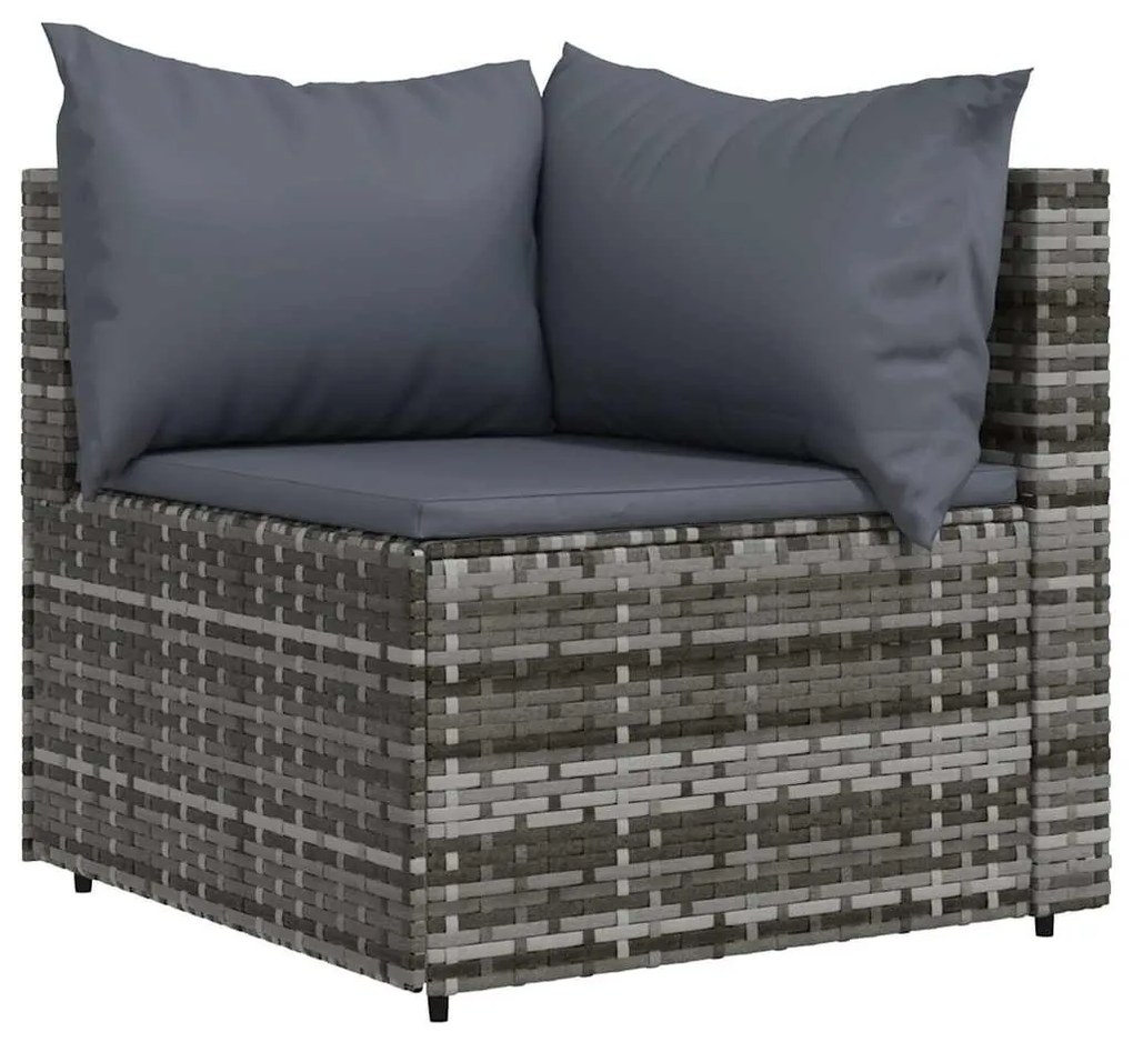 4 részes szürke polyrattan kerti ülőgarnitúra párnákkal