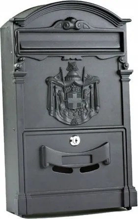 Levéltartó doboz Retro matt fekete 40x24x8cm