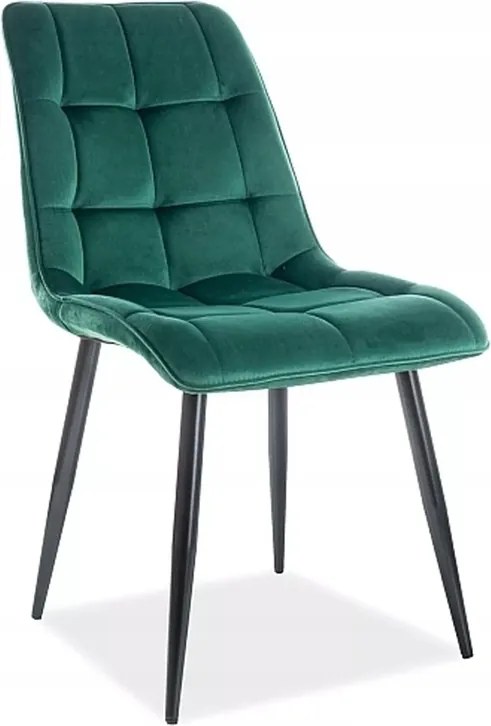 Kárpitozott szék Chic Velvet fekete/zöld Sig