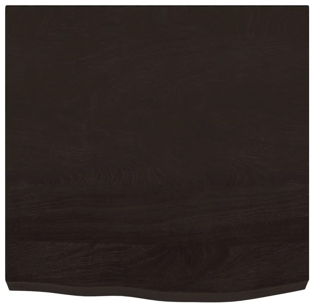 sötétbarna kezelt tömör tölgyfa fali polc 60x60x(2-6) cm