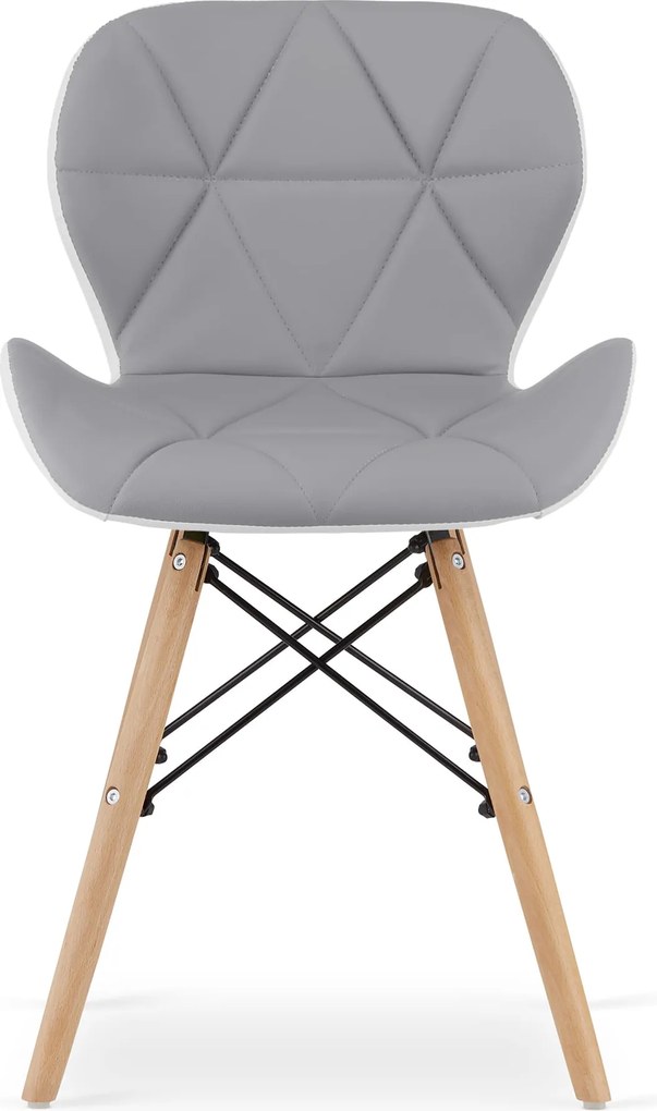 LAGO szürke-fehér szék öko bőrből