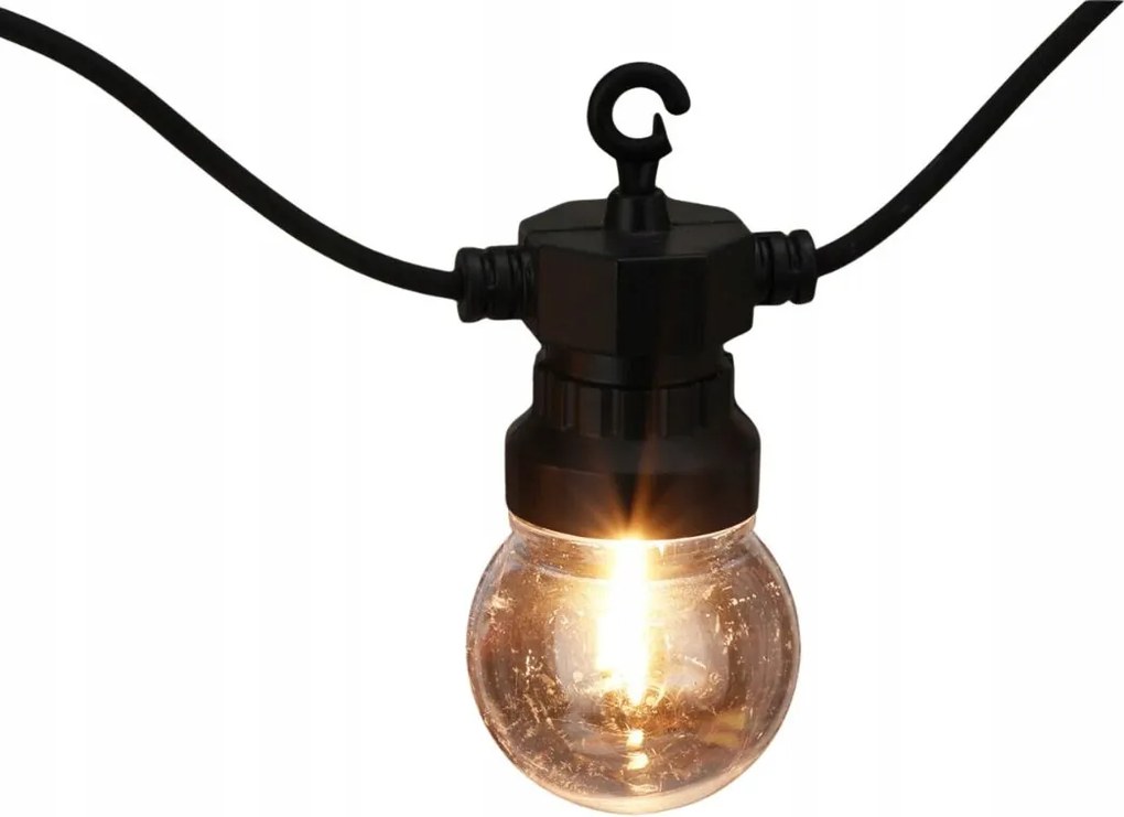 Fényfüzér 10 Led Műanyag 450X5X11 CM Fekete IP44 Időzítő