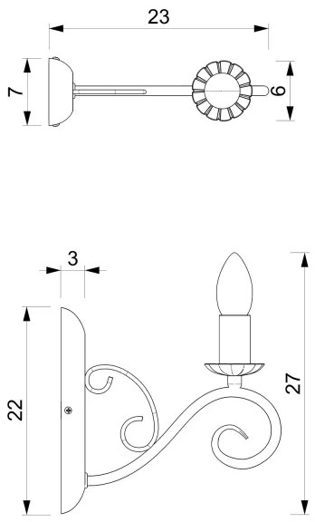 Fali lámpa MAURO 1xE14/60W/230V
