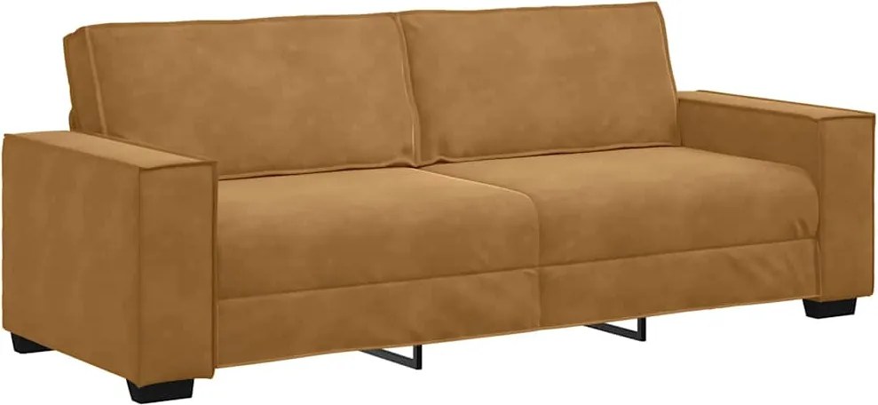 vidaXL 3 személyes barna bársony kanapé 220x78x84 cm