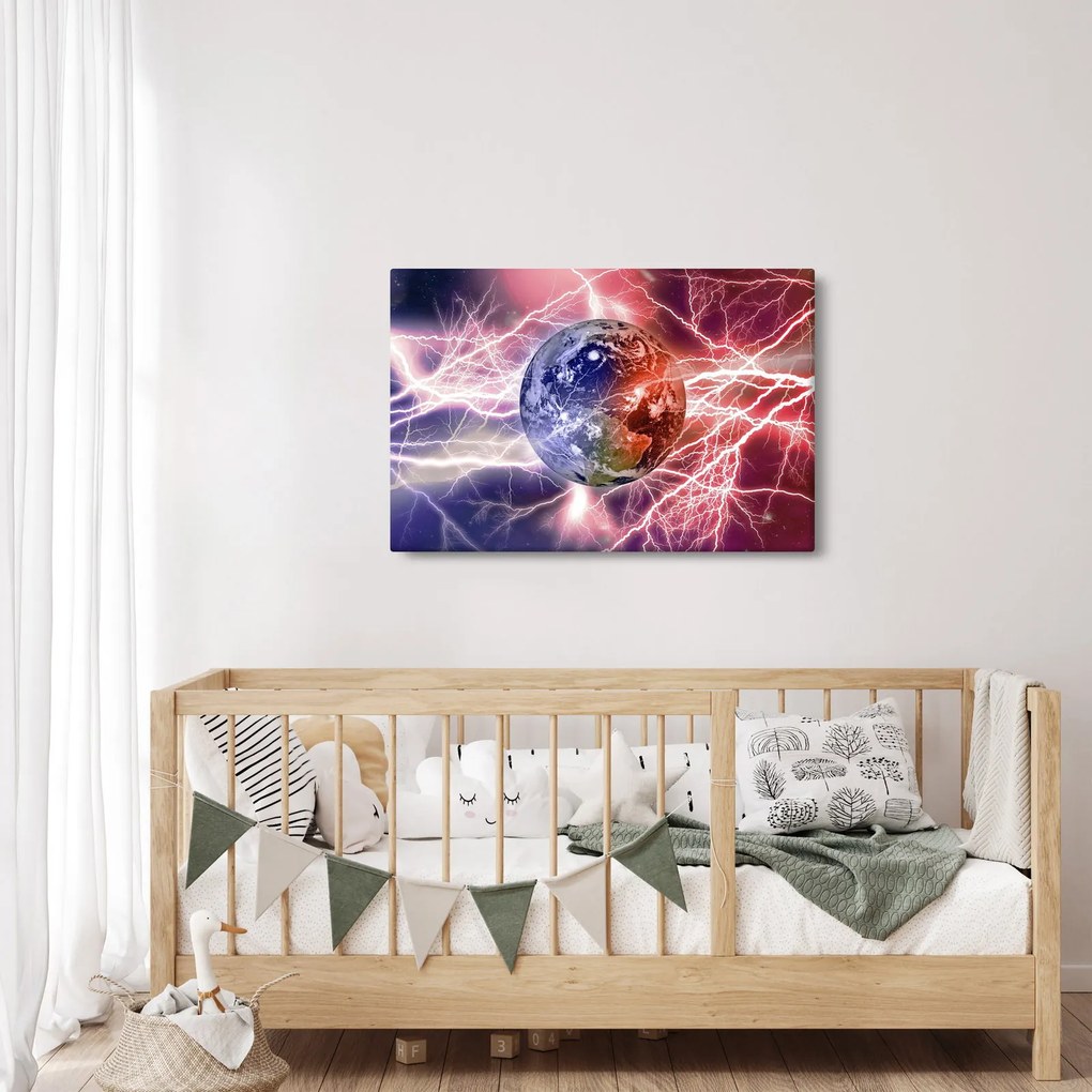 Kép - Földgolyó az áram alatt (90x60 cm)