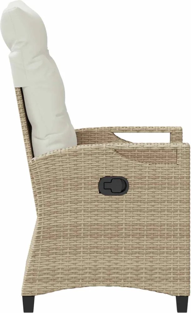 Fekvő Kerti Szék Beige és krém 56 x 60 x 112 cm polirattan