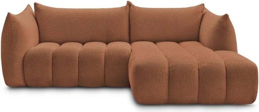 Narancssárga buklé sarokkanapé (jobb oldali-heverő résszel) Azra – Bobochic Paris