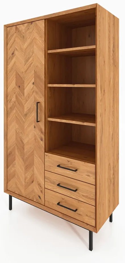 Natúr színű tölgyfa ruhásszekrény 97x176 cm Abies – The Beds