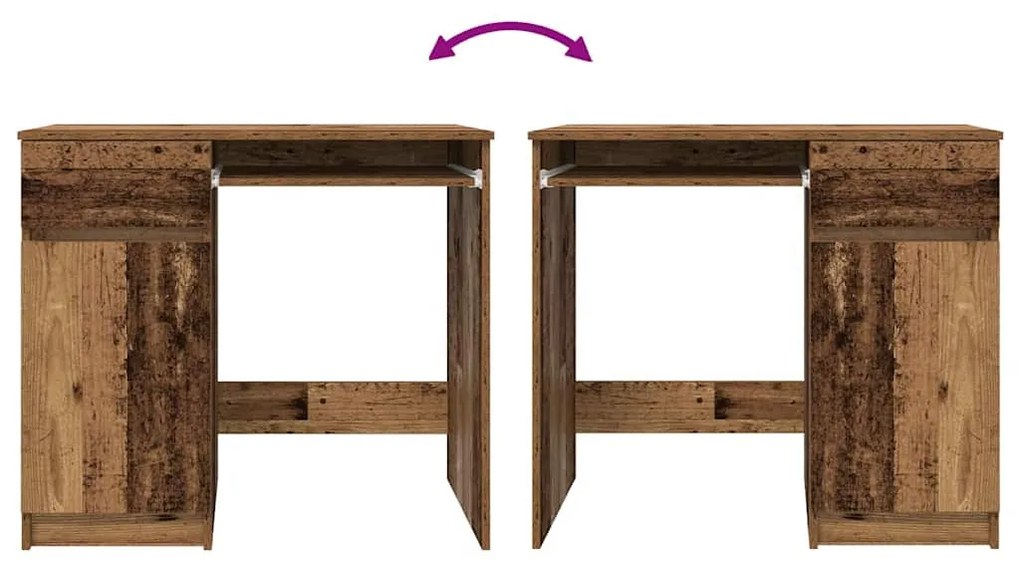 antik fa szerelt fa íróasztal 86x49x76 cm
