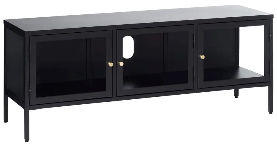 Fekete fém TV-állvány 132x52 cm Carmel – Unique Furniture