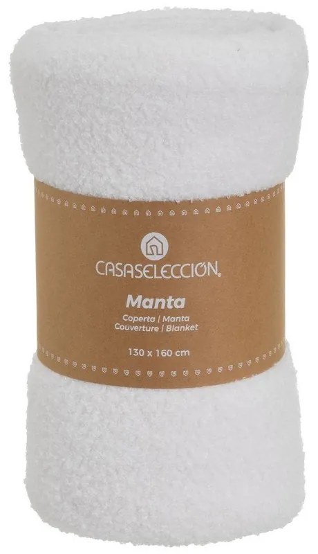 Fehér sherpa takaró 130x160 cm Sherpa Bouclé – Casa Selección
