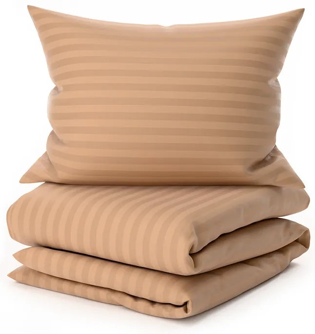 Hotel mikroszálas ágyneműhuzat JASMINE barna - 2 cm csík Ágyneműhuzat mérete: 2 db 70 x 90 cm | 200 x 220 cm