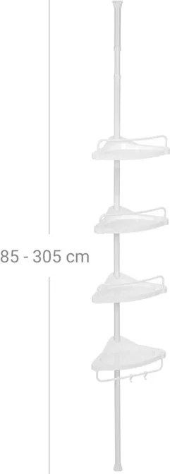 AKP-E1001 WT fehér műanyag fürdőszobai polc