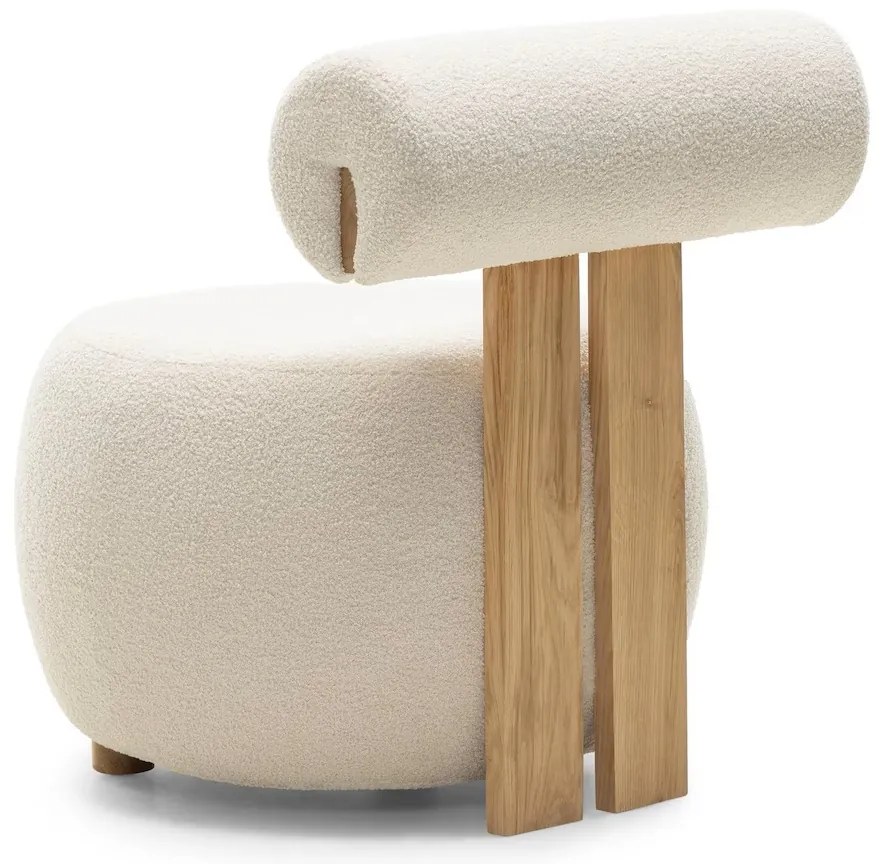 Krém design fotel HANNA, tölgy