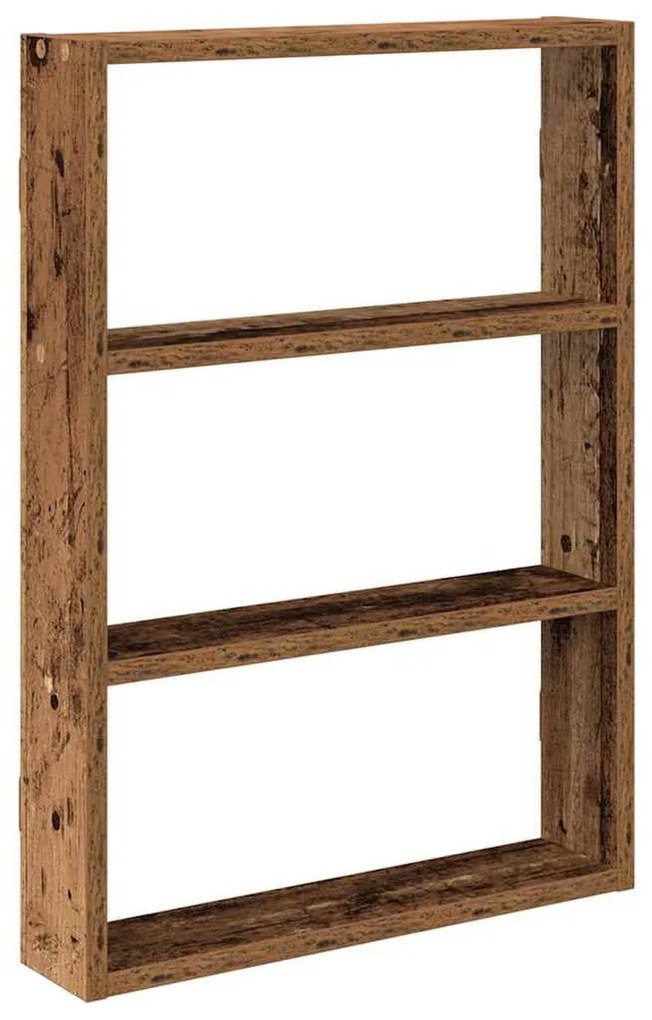 antik fa színű szerelt fa fali polc 43 x 9 x 60 cm