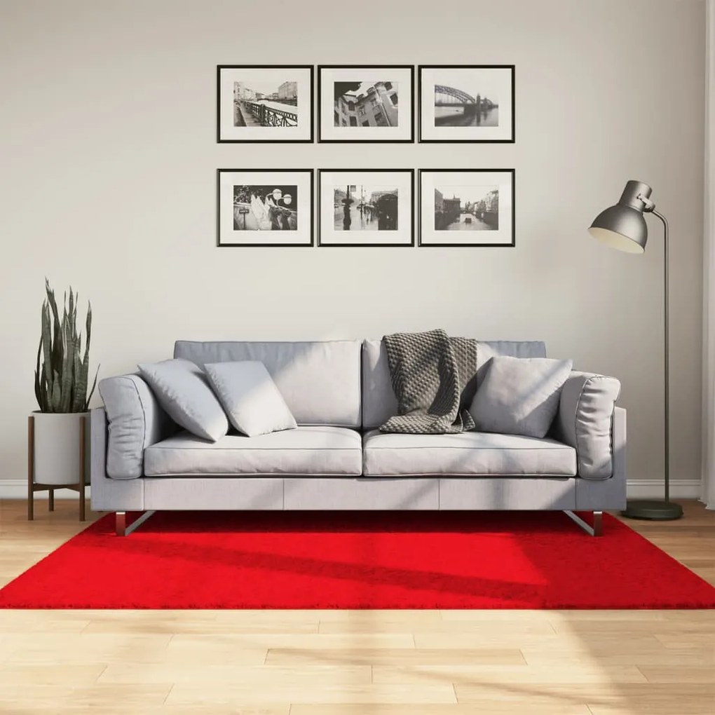 OVIEDO piros rövid szálú szőnyeg 120 x 170 cm