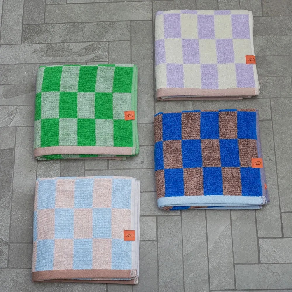 Kék-barna organikus pamut törölköző szett 2 db-os 40x55 cm Retro – Mette Ditmer Denmark