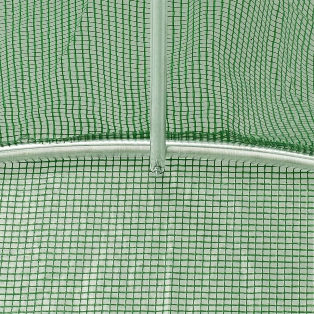 zöld acélvázas melegház 72 m² 18 x 4 x 2 m