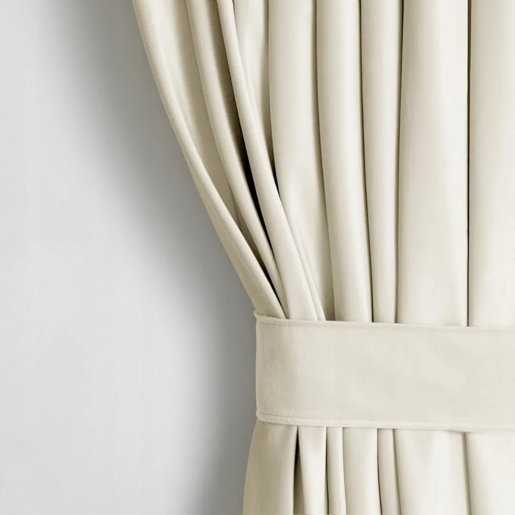 AmeliaHome bársony függöny 140x270 cm krémszínű 104450-1366