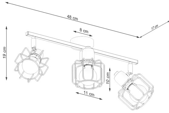 Sollux SL.1116 - Spotlámpa BELUCI 3xE14/40W/230V fekete