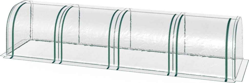Outsunny Üvegház Ajtóval, Téli Vas Keretű Üvegház, Üvegház Erkélyre, Kertbe, Paradicsomház 395x100x80cm, Paradicsom Üvegház Paradicsomokhoz, Zöldségek