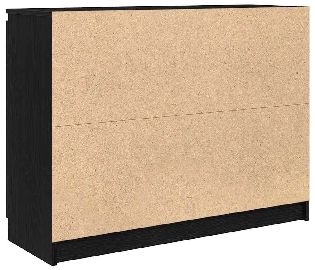 fekete tölgy szerelt fa tálalószekrény fiókos 100,5x35x76 cm
